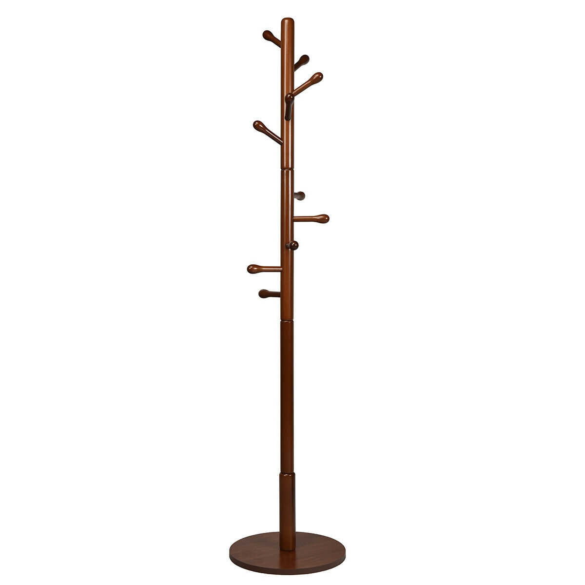 Living Room Warmiehomy Coat Rack Stand with Bench and Shoe Rack Rustic Brown Hallway 76 x 43 x 180cm 180cm Hall Tree Free Standing Industrial Coat Tree with 10 Hooks for Entryway 