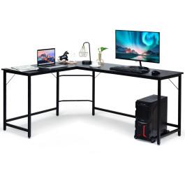 L-Shaped Corner Computer Desk with CPU Stand and Spacious Surface