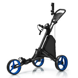 3 Wheels Folding Golf Push Cart with Storage Bag and Scoreboard