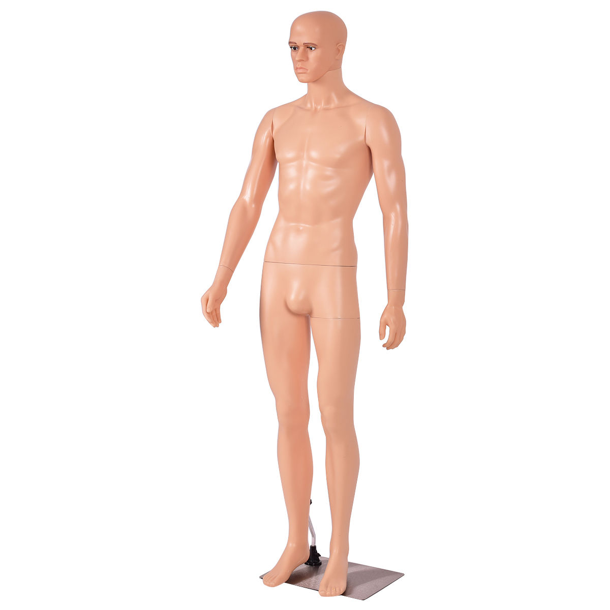 Full Size Realistic Male Mannequin Metal Stand Base Makeup Detachable Body Parts 