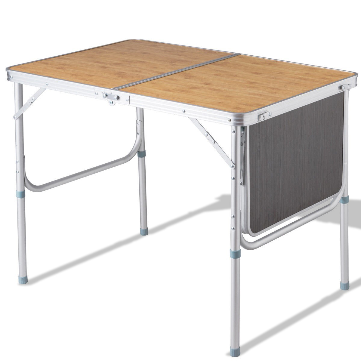 35.43 x 23.62 x 27.56 lapday Aluminum Folding Table Portable and Adjustable Rectangle Table for Party Backyard Beach BBQ Indoor and Outdoor Multipurpose Picnic Camping Table