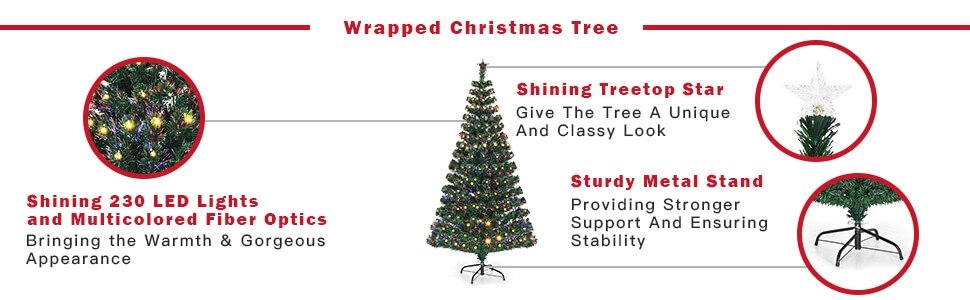 120//150CM 【UK STOCK】 Autoshoppingcenter LED Fibre Optic Artificial Xmas Tree Pre Lit Christmas Tree With Metal Stand /& Lights Indoor /& Outdoor Xmas Decoration UK Plug