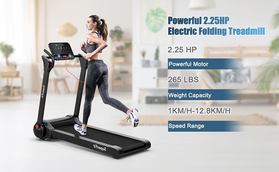 2.25 hp running treadmill electric folding running led display for home office best folding foldable portable running machine