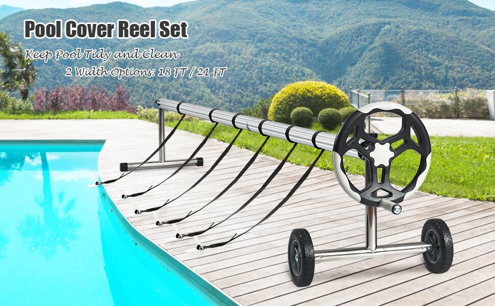 21 Feet  Aluminum Pool Cover Reel Set