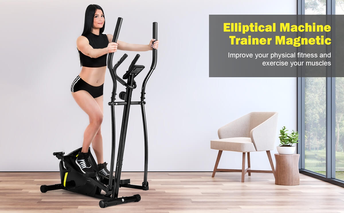 magnetic elliptical machine trainer for home gym exercise