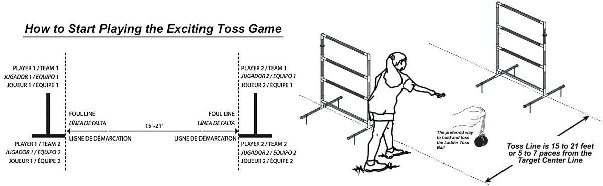 Ladder Ball Toss Game Bolas Score Tracker Carrying Bag