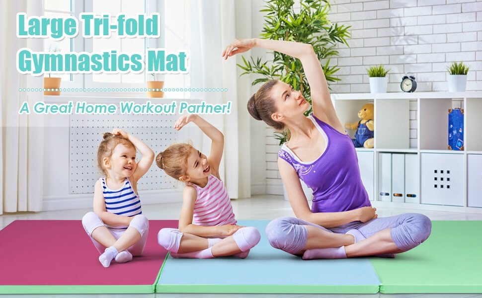 6' x 4' Tri-Fold Gymnastics Mat Thick Folding Panel