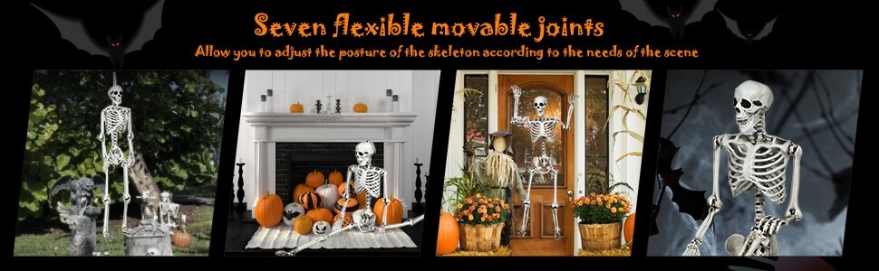 5.4 Feet Halloween Skeleton Life Size Realistic Full Body Hanging