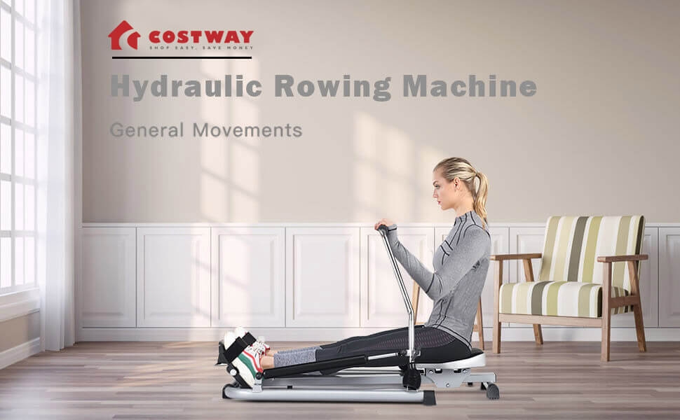 Exercise Adjustable Double Hydraulic Resistance Rowing Machine