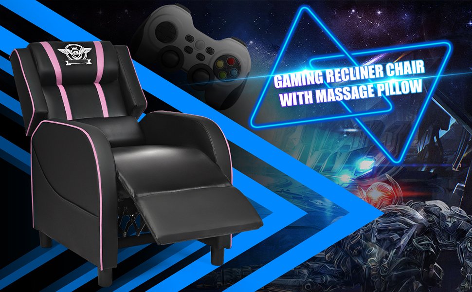  Gaming Recliner Chair with Massage Pillow