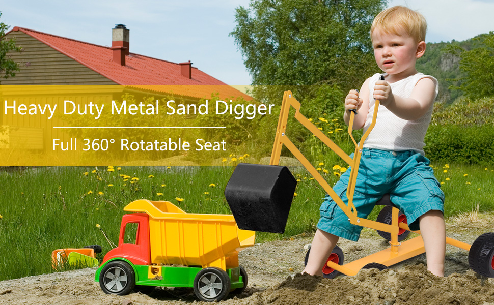 Heavy Duty Kid Ride-on 4-Wheel Excavator Sand Digger
