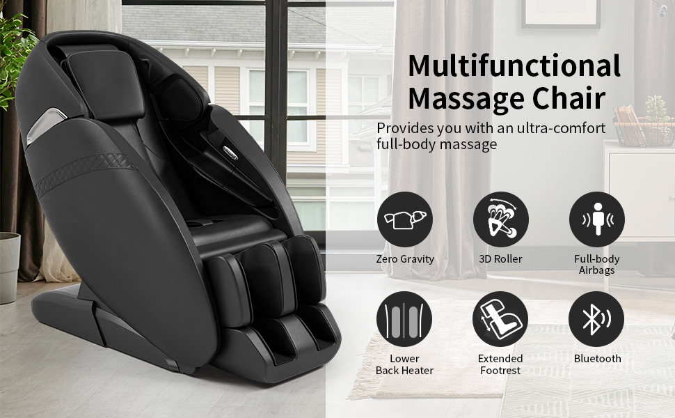 Electric Zero Gravity Heated Massage Chair with SL Track
