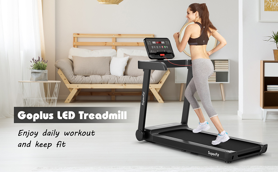 2.25 hp treadmill with app control electric folding running for home office best folding foldable portable running machine
