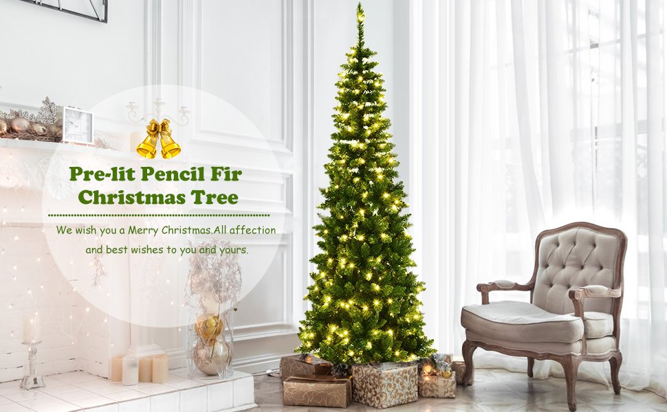 6.57.5_Feet_Pre-Lit_Hinged_Artificial_Pencil_Christmas_Tree1