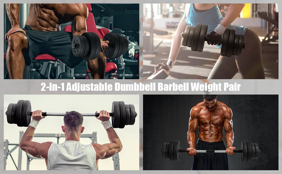 66 Lbs Fitness Dumbbell Weight Set with Adjustable Weight Plates and Handle