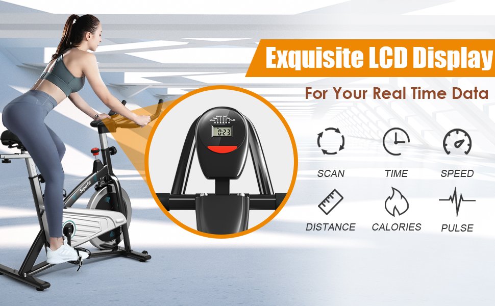 30Lbs Magnetic Fixed Indoor Training Bicycle with Monitor for Gym and House