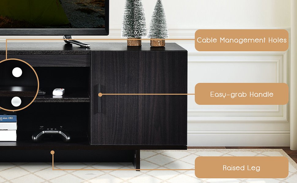 TV Stand Media Entertainment Center for with Storage Cabinet