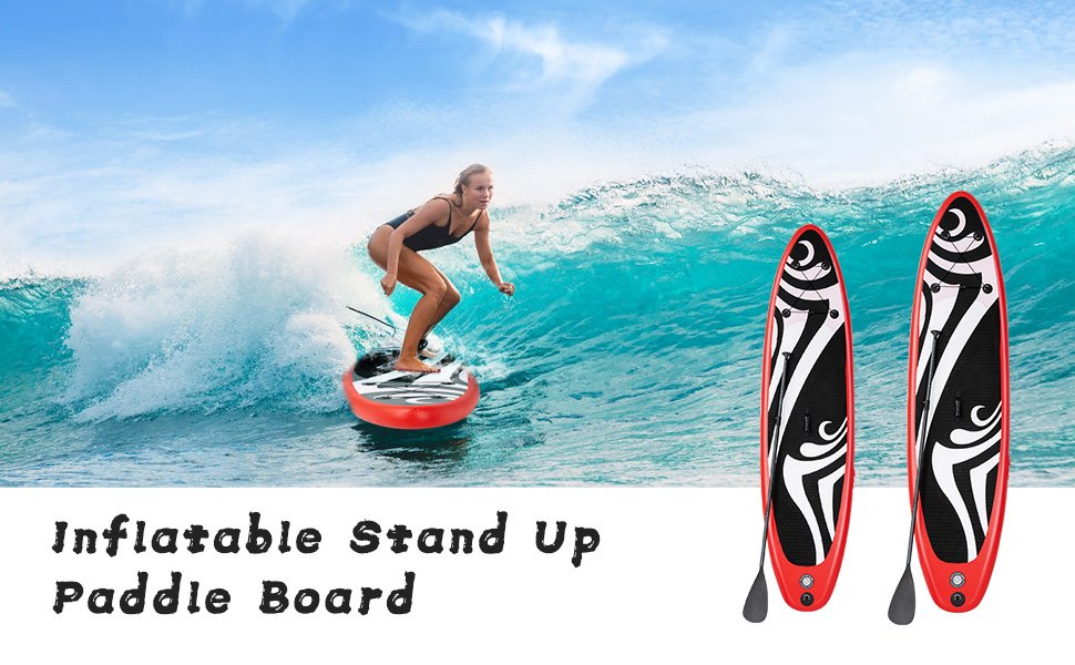 Inflatable Stand up Adjustable Fin Paddle Surfboard with Bag