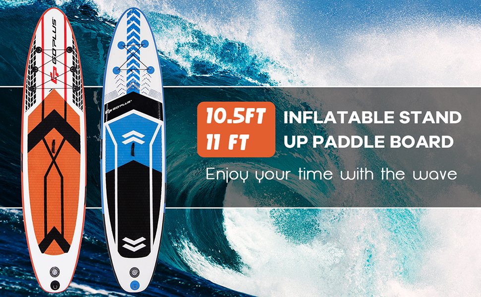 10.5 Feet Inflatable Stand Up Paddle Board with Carrying Bag and Paddle