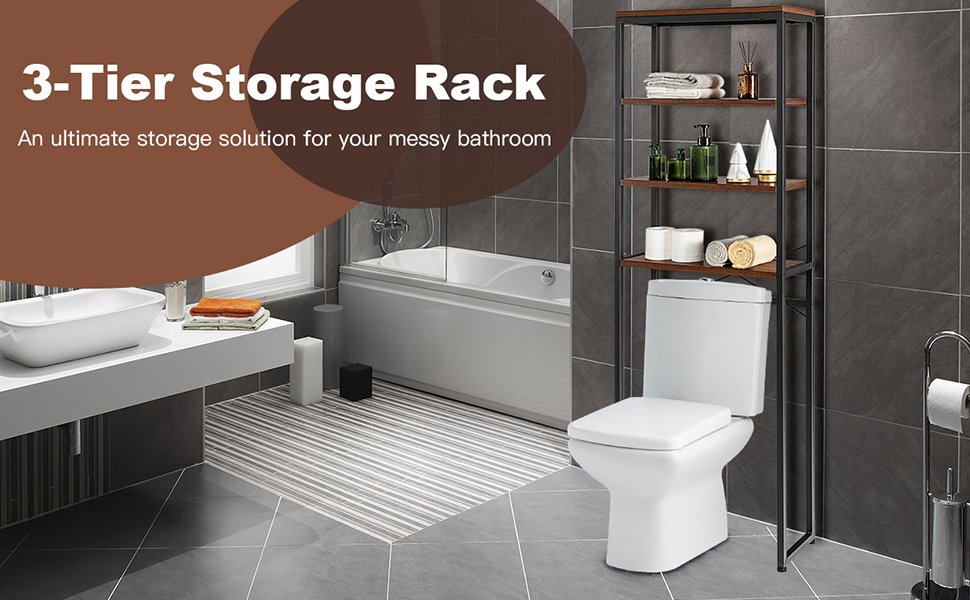 4-Tier Adjustable Bathroom Metal Storage Rack