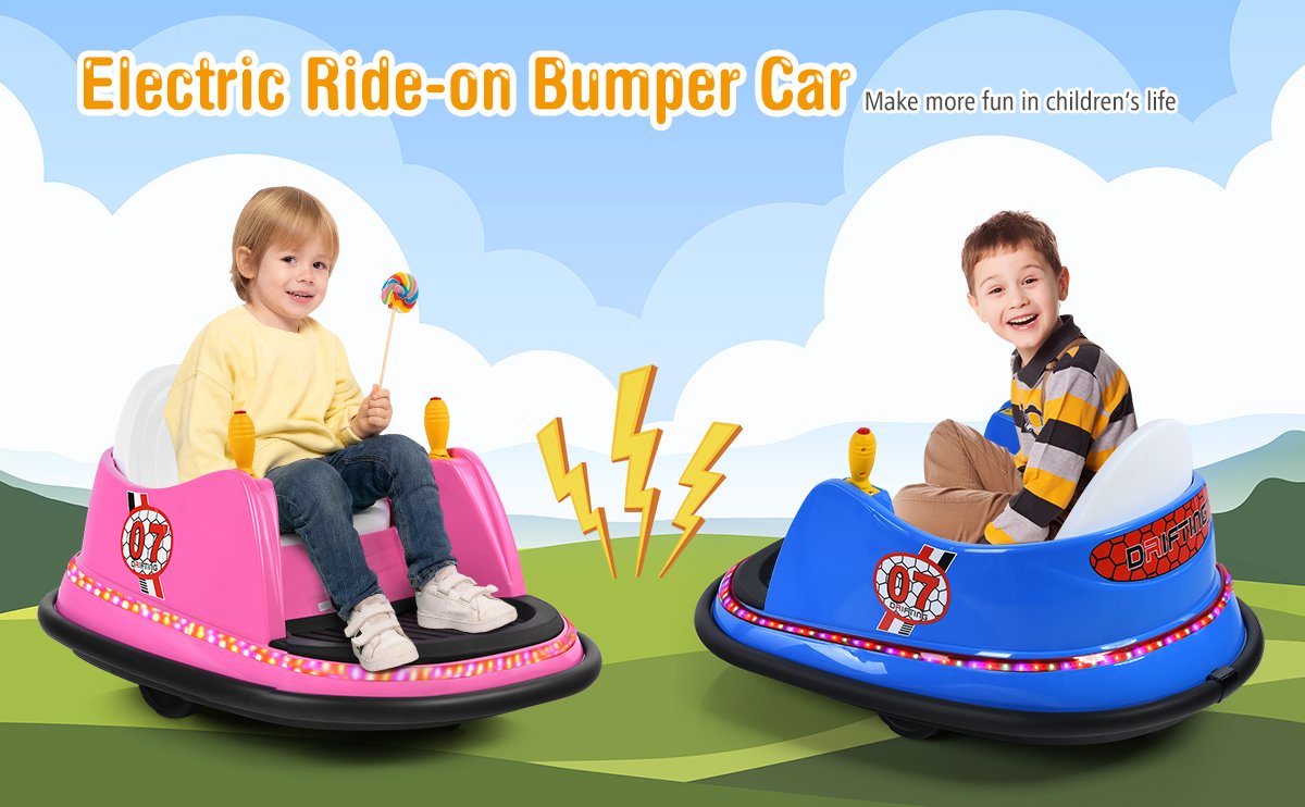 6V Kids Ride On Bumper Car Jouet de course à rotation à 360 degrés avec télécommande