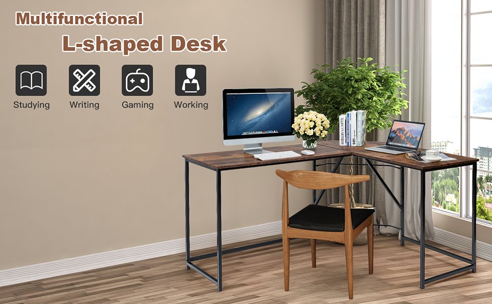 L Shaped Corner Home Office Computer Desk Home