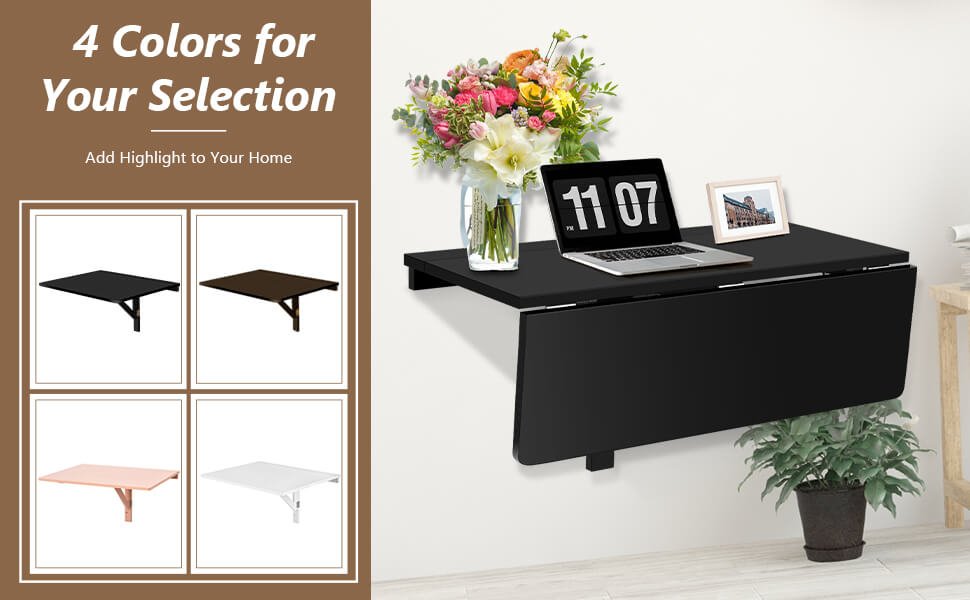 Space Saver Folding Wall-Mounted Drop-Leaf Table