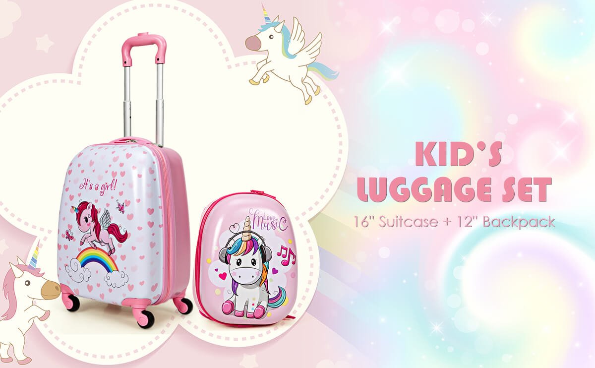 2 Pcs Kids Luggage Set 12