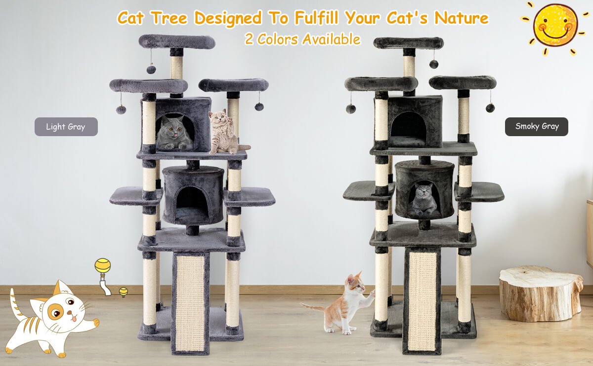 67-Inch Multi-Level Cat Tree with Cozy Perches Kittens Play House
