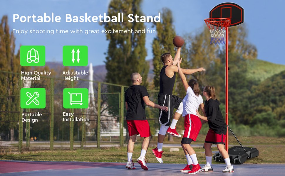 Adjustable Basketball Hoop System Stand Portable
