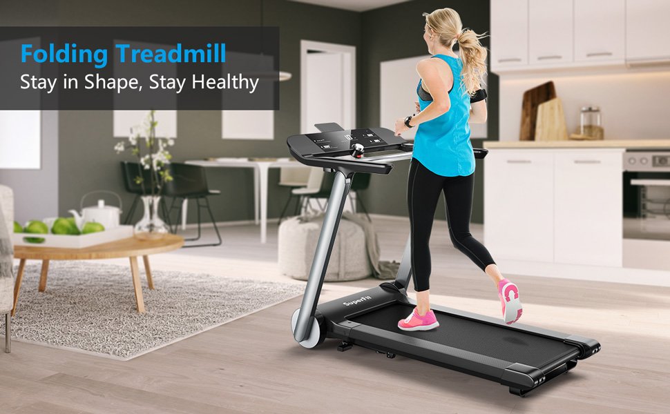 Italian Designed Folding Treadmill with Heart Rate Belt and Fatigue Button