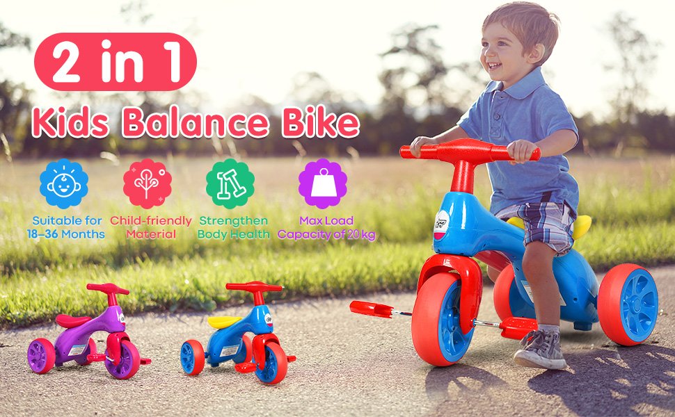 Adjustable Handlebar and Seat Safe Riding for First Birthday Gift HOSPORT Toddler Balance Bike for Ages 18 Months to 3.5 Years Kids No Pedal Bicycle with Carbon Steel Frame 