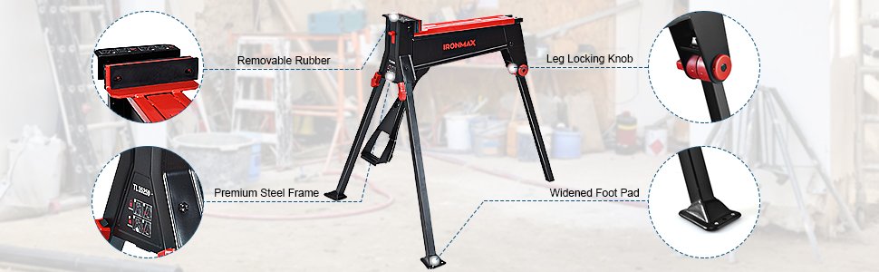 660 lbs Portable Clamping Sawhorse Work Bench