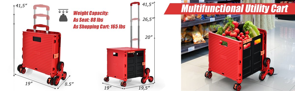 Foldable Utility Cart for Travel and Shopping