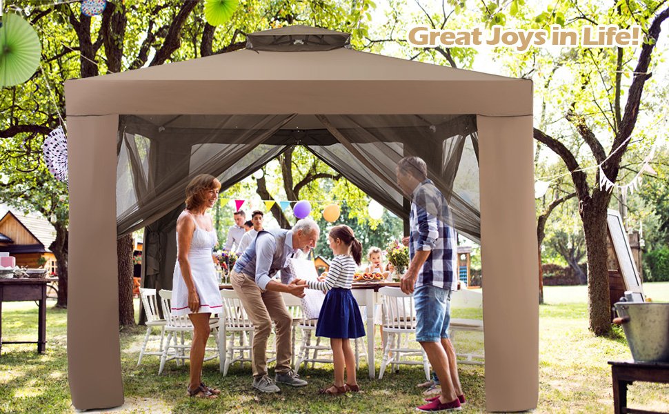 Canopy and Garden Structures Gazebo with Netting for Outdoors