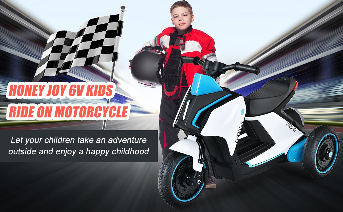 6V 3 Wheel Toddler Ride-On Electric Motorcycle with Music Horn