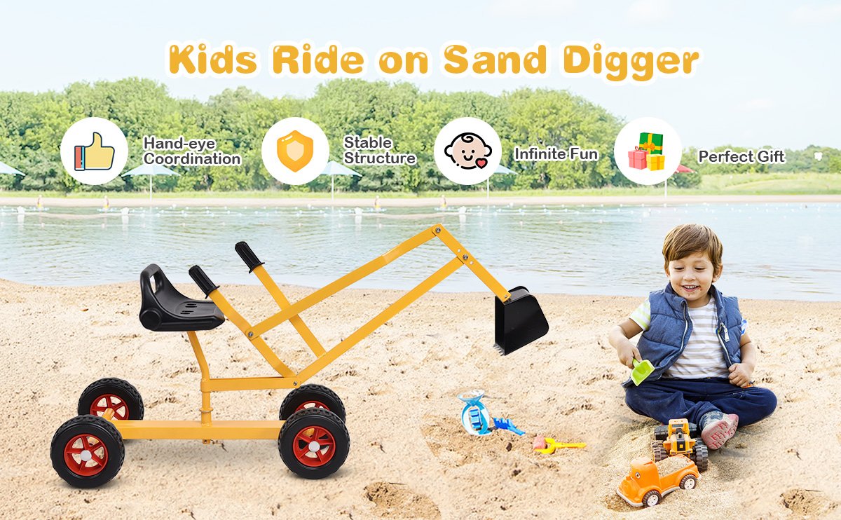 Heavy Duty Kid Ride-on 4-Wheel Excavator Sand Digger