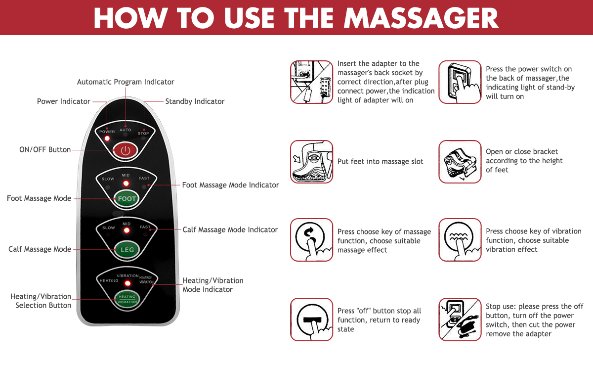 Shiatsu Kneading Rolling Vibration Heating Foot Massager