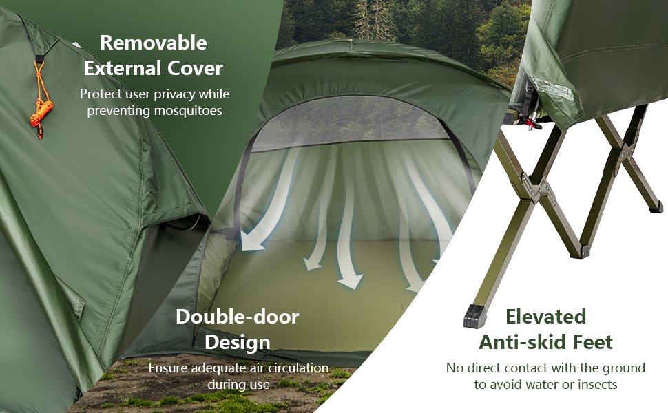 2-Person Outdoor Camping Tent with External Cover
