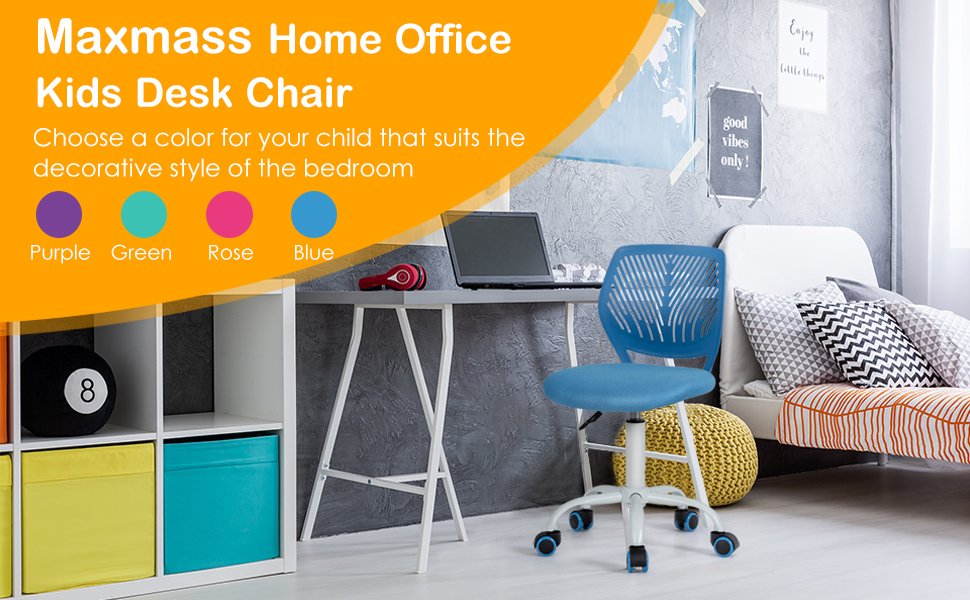Adjustable Office Task Desk Armless Chair