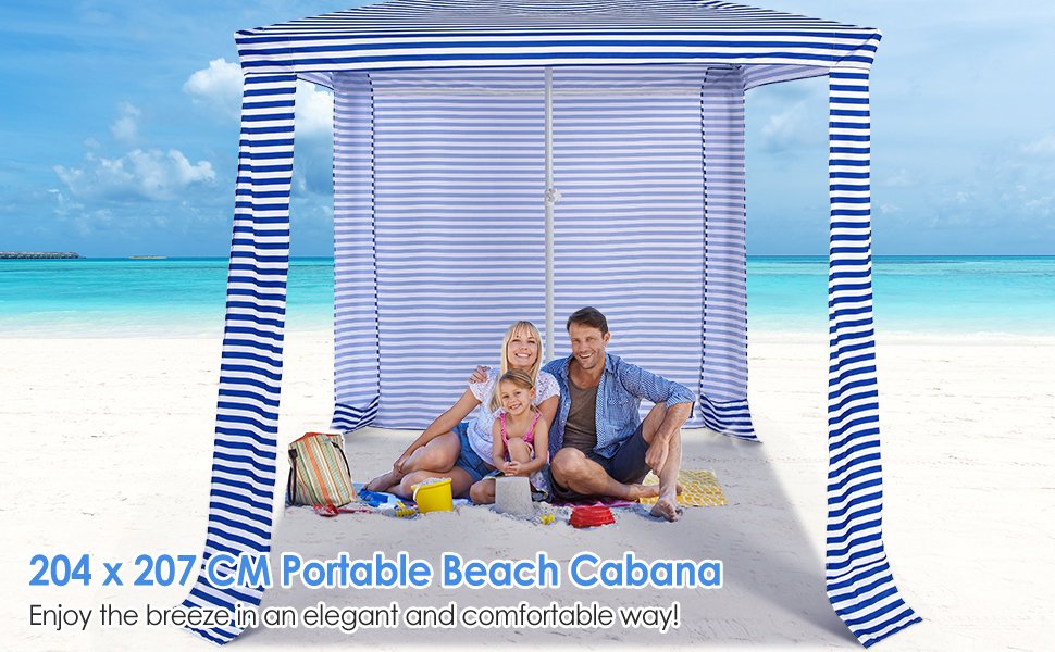 6.6 x 6.6 Feet Foldable and Easy-Setup Beach Canopy With Carry Bag