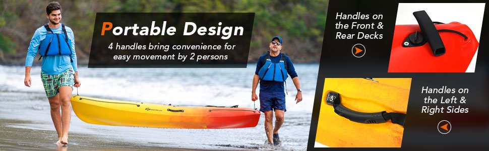 Single Sit-on-Top Kayak with Detachable Aluminum Paddle
