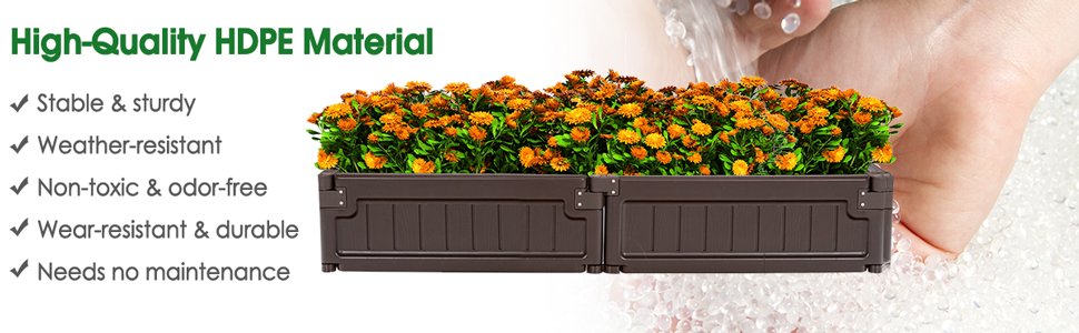 Raised Garden Bed Kit Outdoor Planter Box with Open Bottom Design and Optional Setup Shapes