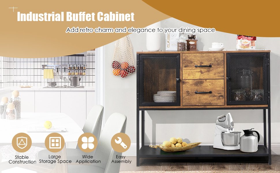 Industrial Buffet Sideboard Kitchen Cupboard