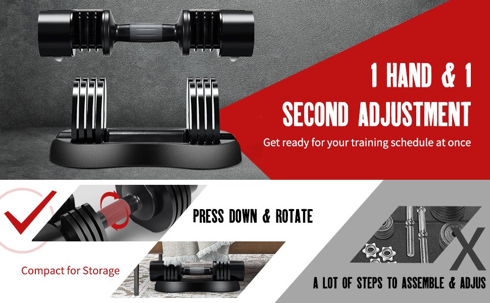 27.5 LBS 5-in-1 Adjustable Dumbbell