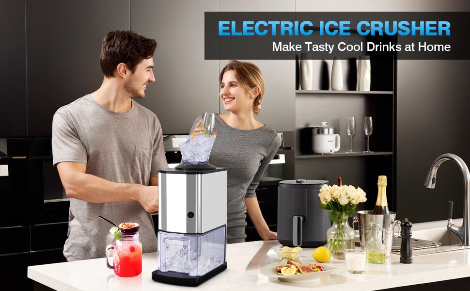 Electric Stainless Steel Professional Ice Crusher - Costway