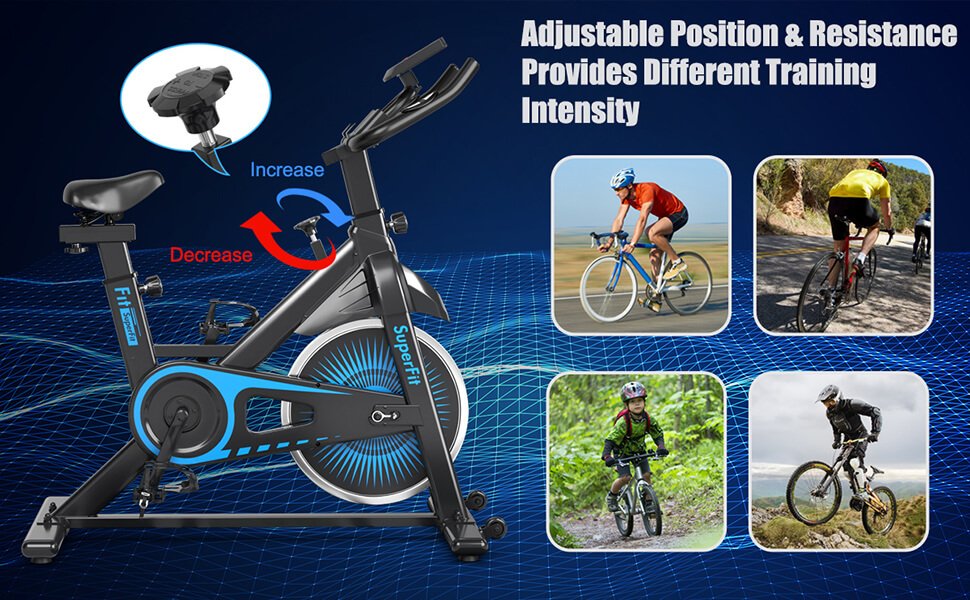 Indoor Silent Belt Drive Adjustable Resistance Cycling Stationary Bike