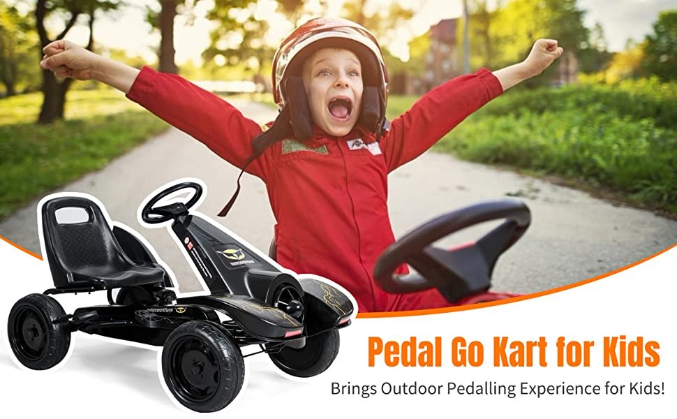 Kids Ride on 4 Wheel Pedal Powered Go Kart