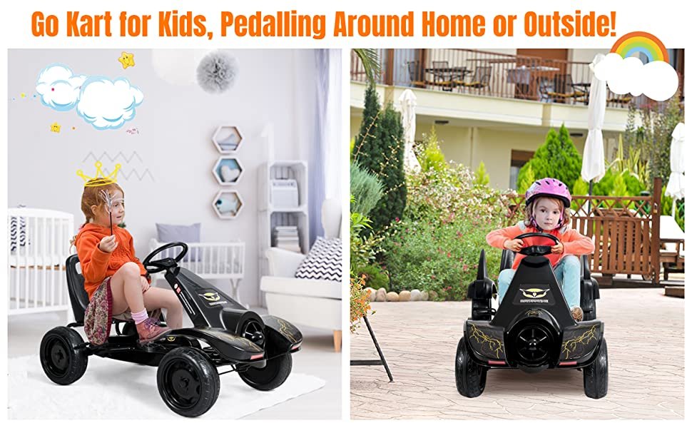 Kids Ride on 4 Wheel Pedal Powered Go Kart