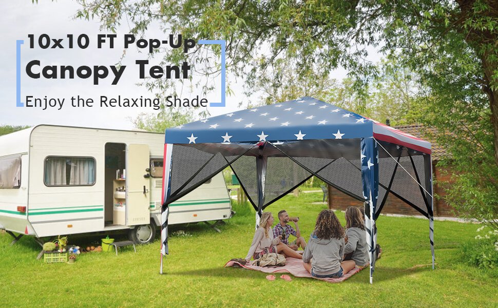 Outdoor 10 x 10 Feet Pop-up Canopy Tent Gazebo Canopy